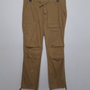 Sean John Men's Tan High Rise Gorpcore Grunge Drawstring Cargo Pants Size 36